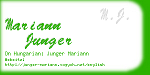 mariann junger business card